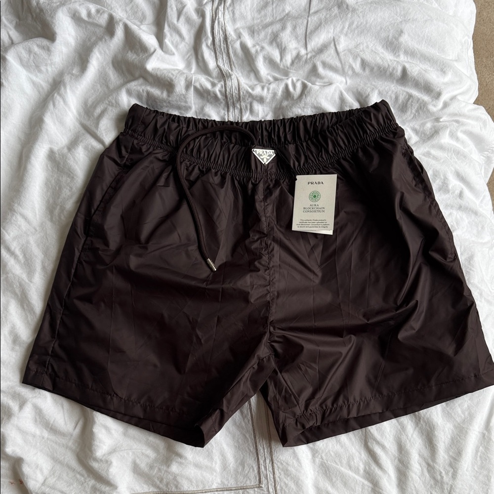 Prada Men's Dark Brown Athletic Shorts